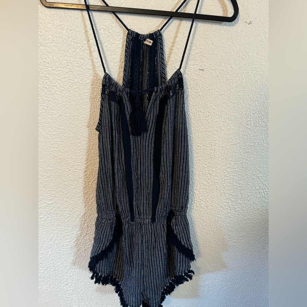Rip Curl Womens Size XS Sea Dive Romper
Lace Tassel Trim Fringe Navy Blue
